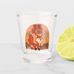 Oh For Fox Sake Cute and Funny Fox Round Pillow Shot Glass