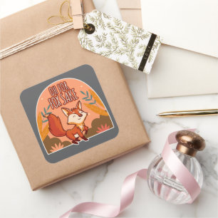 Oh For Fox Sake Cute and Funny Fox Square Sticker