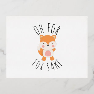 Oh for Fox Sake Foil Holiday Postcard