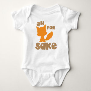 Oh For Fox Sake, Fox Silhouette, Woodland Animal Baby Bodysuit