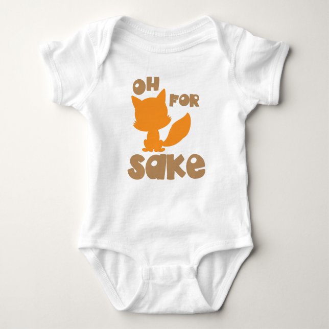 Oh For Fox Sake, Fox Silhouette, Woodland Animal Baby Bodysuit (Front)