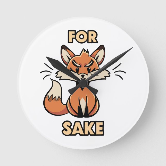 oh for fox sake round clock (Front)
