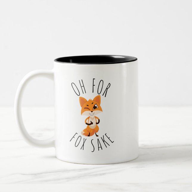 Oh for Fox Sake Two-Tone Coffee Mug (Left)