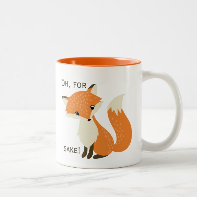 Oh, For Fox Sake Two-Tone Coffee Mug (Right)