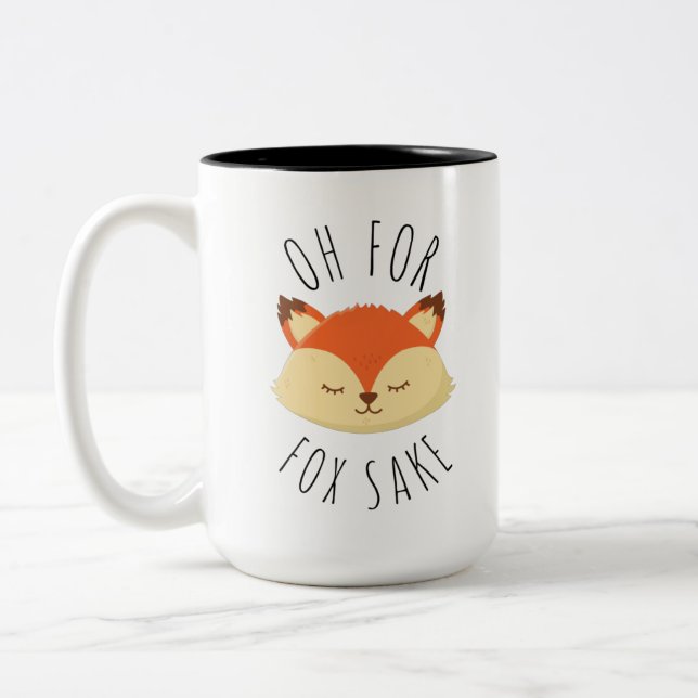 Oh for Fox Sake Two-Tone Coffee Mug (Left)