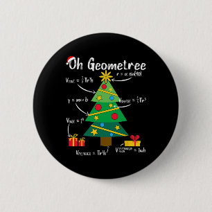 Oh geometree fun christmas tree geometry math teac 6 cm round badge