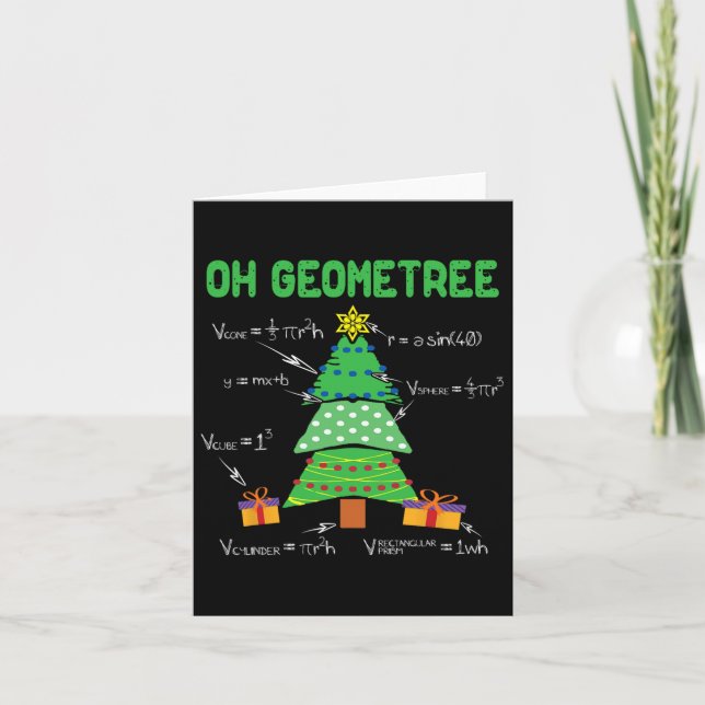Oh Geometree Geometry Math Science Teacher Christm Card (Front)