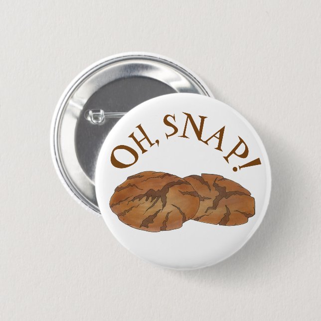 Oh (Ginger) Snap Amish PA Dutch Gingersnap Cookies 6 Cm Round Badge (Front & Back)