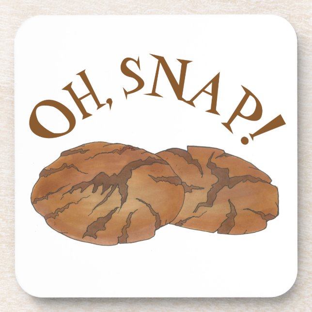 Oh (Ginger) Snap Amish PA Dutch Gingersnap Cookies Coaster (Front)