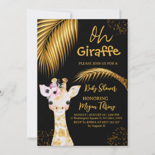 oh giraffe safari baby shower invitation