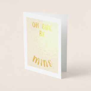 Oh Girl Be Mine Bestie Bunny Couple Love Valentine Foil Card