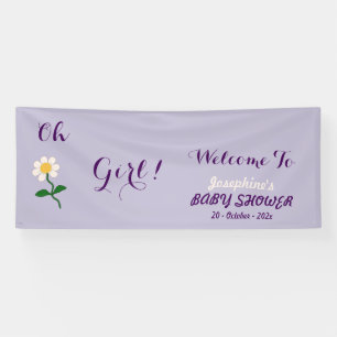 Oh Girl! Cute Daisy Baby Girl Shower Welcome Banner