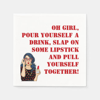 "Oh Girl!" Funny Cocktail Napkins