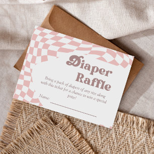 Oh Girl! Gingham Diaper Raffle Baby Shower   Plaid Enclosure Card