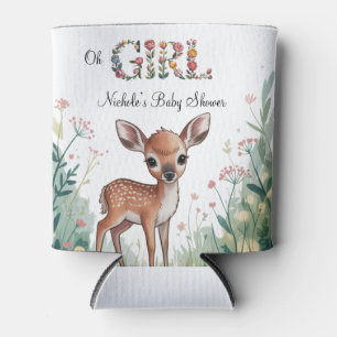 Oh Girl: Little Deer Fawn Girl Baby Shower Can Cooler