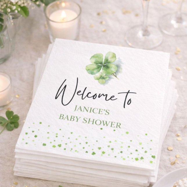 Oh Girl St. Patrick's Day Baby Shower Green  Napkin (Creator Uploaded)