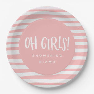 Oh girls, twin baby shower party napkins paper plate