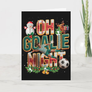 Oh Goalie Night Soccer Goal Keeper Merry Christmas Card