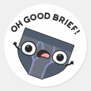 Oh Good Brief Funny Underwear Pun  Classic Round Sticker