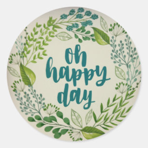 Oh Happy Day Classic Round Sticker
