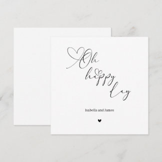Oh Happy Day Heart Embellished Wedding  Card
