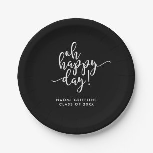 Oh Happy Day Script Graduation Paper Plate