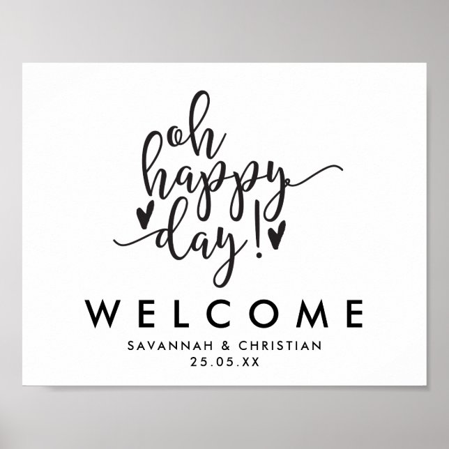 Oh Happy Day Script Wedding  Welcome Poster (Front)