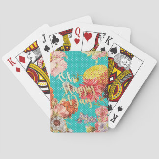 Oh Happy Day! - Teal Playing Cards