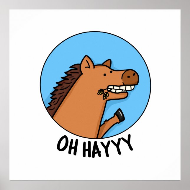 Oh Hayyyy Funny Horse Pun  Poster (Front)