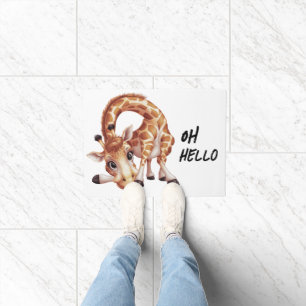 Oh Hello Giraffe  Doormat
