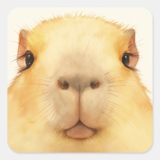 Oh Hello There Capybara Square Sticker (Front)