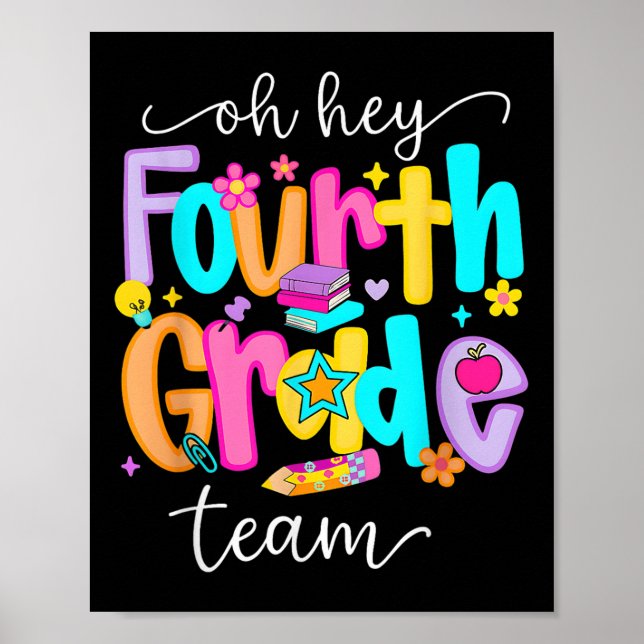 Oh Hey Fourth Grade Happy Back To School Teachers  Poster (Front)