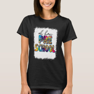 Oh Hey Preschool Back To School Tie Dye Leopard Te T-Shirt