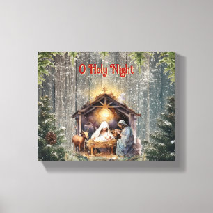 Oh Holy Night: A Timeless Nativity Scene Canvas Print