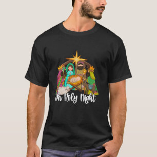 Oh Holy Night Christian Jesus Merry Christmas Xmas T-Shirt