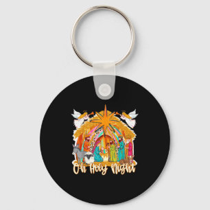 Oh Holy Night Christian Nativity Scene Christmas R Key Ring