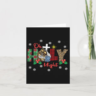 Oh Holy Night Christmas Pajama X-mas Plaid Christi Card