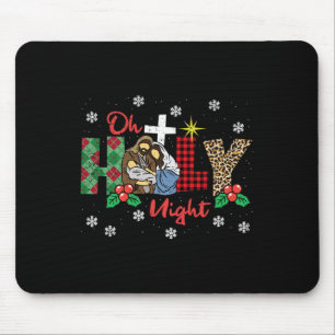 Oh Holy Night Christmas Pajama X-mas Plaid Christi Mouse Pad