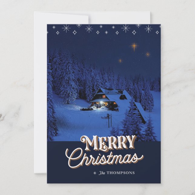 Oh Holy Night Christmas Photo Card (Front)