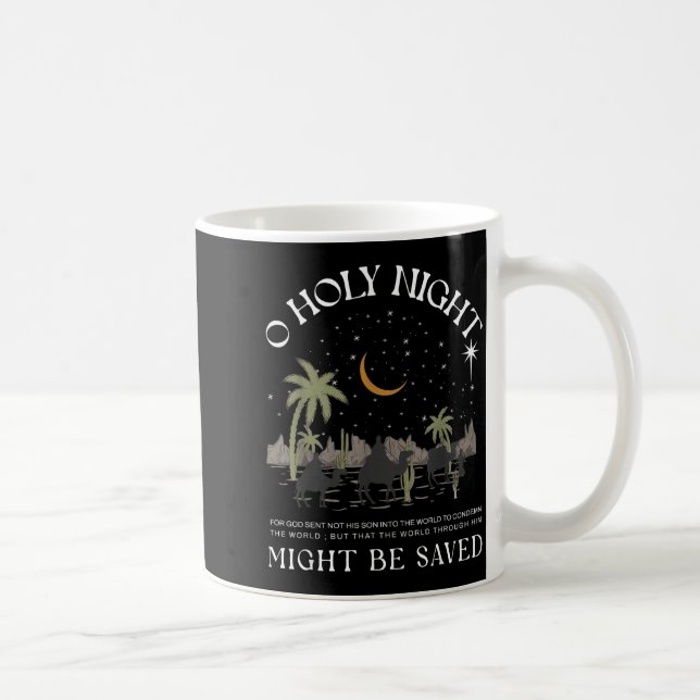 Oh Holy Night Jesus Nativity Scene Religious Merry Coffee Mug (Right)