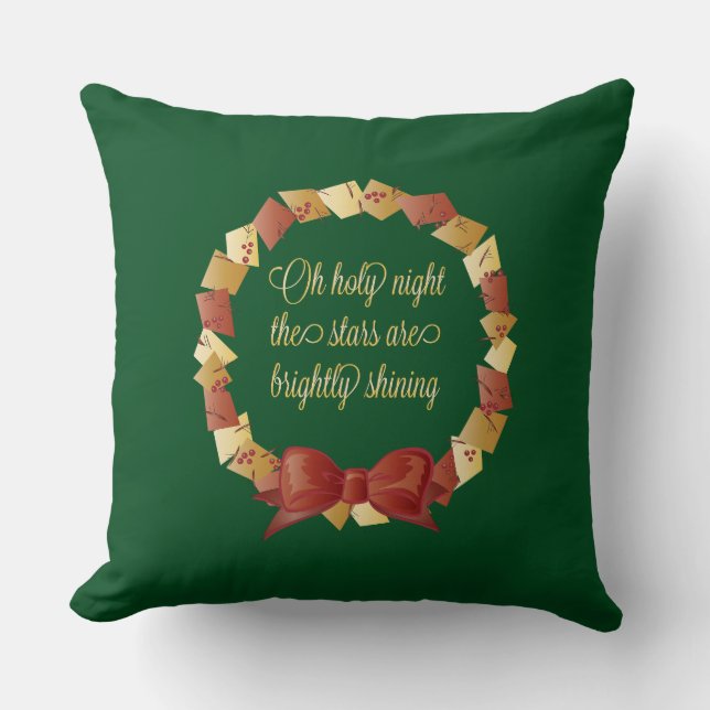 Oh Holy Night Lyrics Design Cushion (Front)