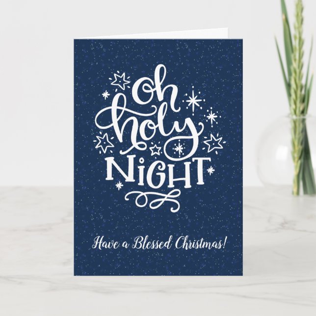 Oh Holy Night Personalised Christmas Card (Front)