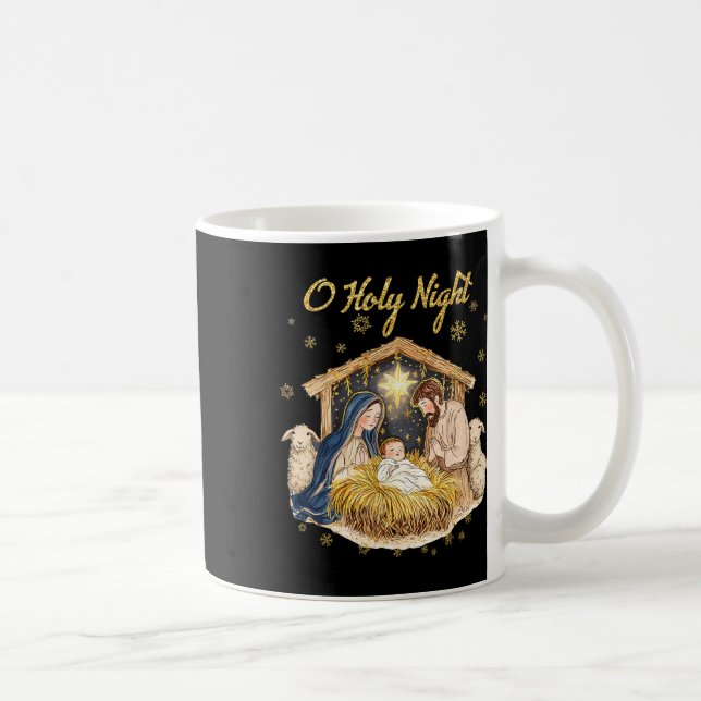 Oh Holy Night Religious Christmas Nativity Scene F Coffee Mug (Right)