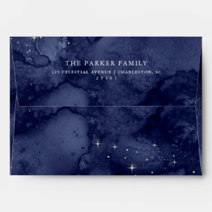 Oh Holy Night Stars at Christmas Dark Blue Envelope