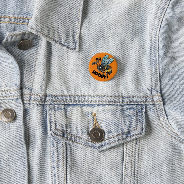 Oh Honey! Cute Bee 3 Cm Round Badge (In Situ)
