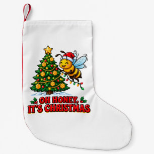 Oh Honey It's Christmas Cute Bee Decorating Tree Small Christmas Stocking