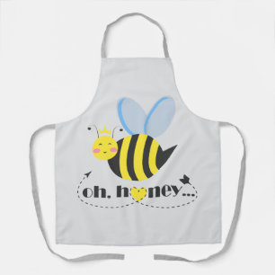 Oh Honey Valentines queen Bee character with tiara Apron