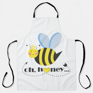 Oh Honey Valentines queen Bee character with tiara Apron
