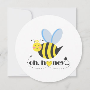 Oh Honey Valentines queen Bee character with tiara Card