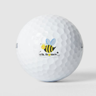 Oh Honey Valentines queen Bee character with tiara Golf Balls